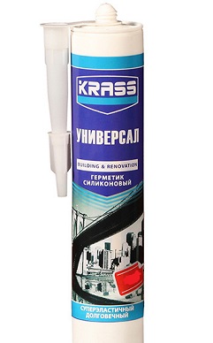 Герметик силиконовый универсальный белый 300 мл Красс (12)