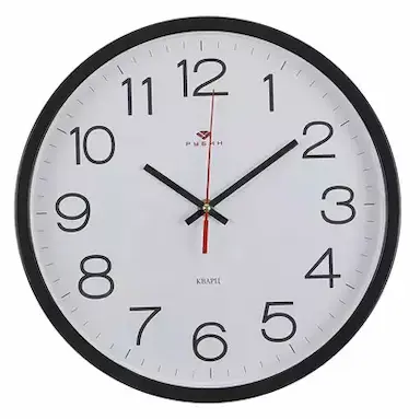 Часы настенные круг d=30см  "Классика" "Рубин"  корпус черный