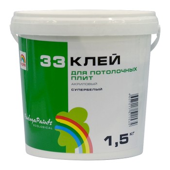 Клей д/потолочных плит РАДУГА-33 1,5 кг (8)