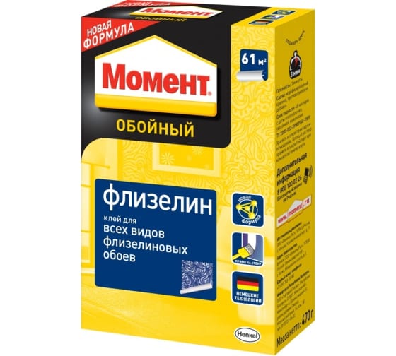 Клей для обоев флизелин 470г Момент