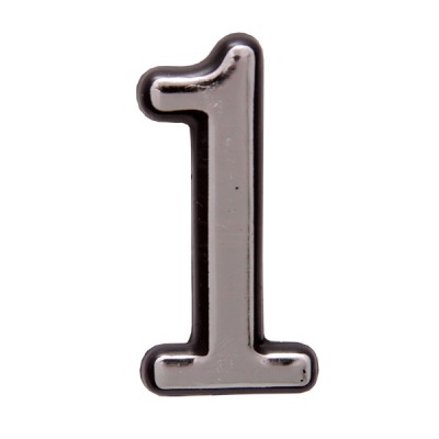 Номер дверной "1" пластик хром