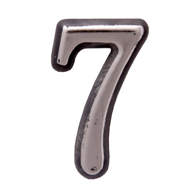 Номер дверной "7" пластик хром