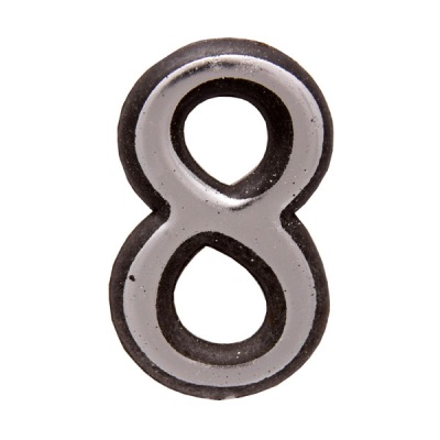Номер дверной "8" пластик хром