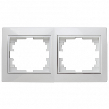Рамка 1-502-01 Plano с/у двухместная горизонтальная белый Intro (10) 