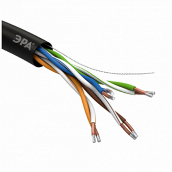 Кабель компьютерный U/UTP 4х2х24 AWG Cat5e CCA PE OUTDOOR витая пара Simple ЭРА (305) 
