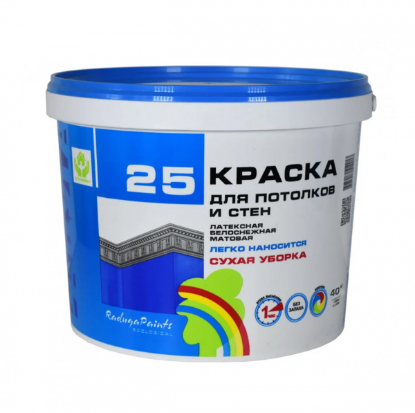 Краска в/д для стен и потолков 25 Радуга 40кг