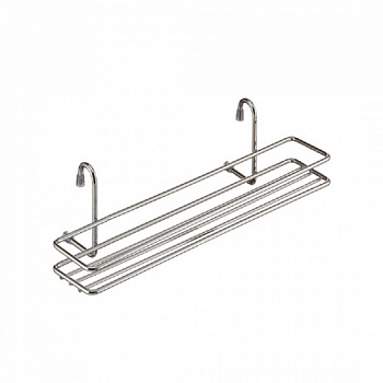 Полка для специй на рейлинг короткая 358х120х100, (МХ-062) хром ХХ