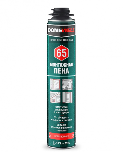 Пена монтажная всесезонная профессиональная DONEWELL 65 1000 мл.