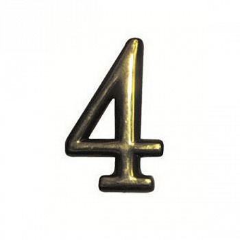 Номер дверной пластик золото "4" 
