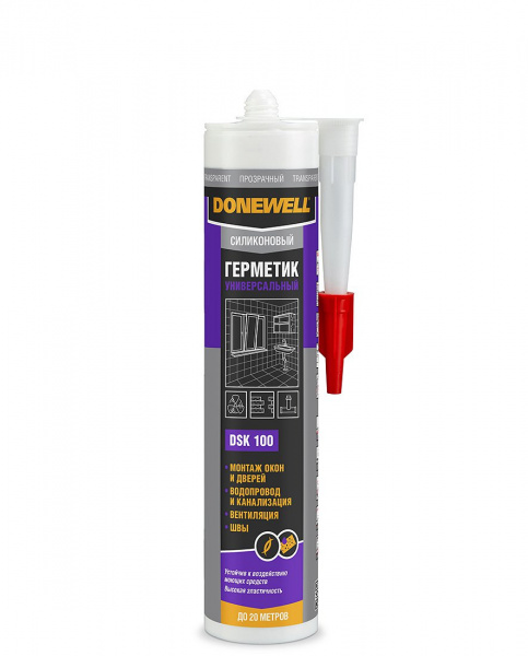 Герметик силиконовый универсальный DONEWELL DSK-100 260мл прозрачный (12)