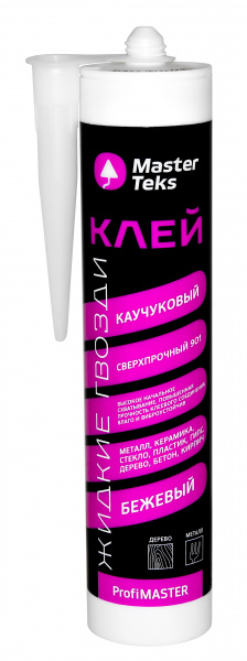 Клей каучуковый № 901 сверхпрочный MasterTeks PM 400 мл бежевый (12)