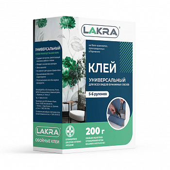 Клей для обоев универсальный 200гр Лакра (12)