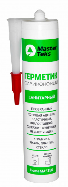 Герметик силиконовый санитарный MasterTeks HM 260 мл прозрачный (12)