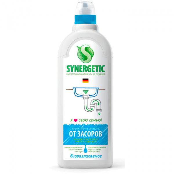 Чистящее средство  Synergetic для труб 1000мл биоразлагаемое