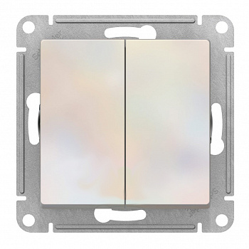 Выключатель с/у двухклавишный схема 5 10АХ жемчуг ATLASDESIGN Systeme Electric (10)