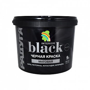 Краска акриловая черная ВД-АК 26/18 Радуга  9 л 