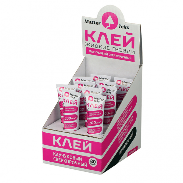 Клей каучуковый MasterTeks ProfiMaster сверхпрочный 80гр прозрачный