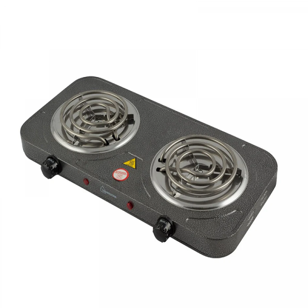 Электроплитка HomeStar HS-1105, 2 конфорки, спираль (ТЭН) 1кВт+1кВт, 3584