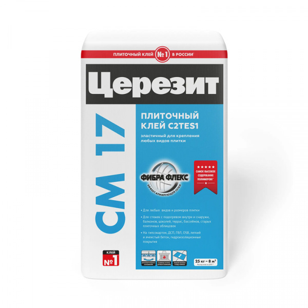 Клей для плитки СМ-17 25кг Церезит (48)