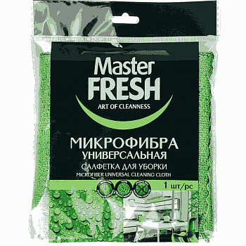 Салфетка микрофибра УМНАЯ 30*40см д/глянц поверхности МАСТЕР ФРЕШ 