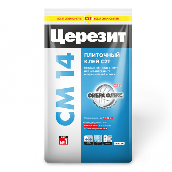 Клей для плитки СМ-14  5кг Церезит (48)