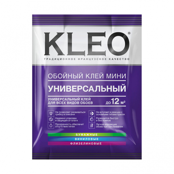 Клей для обоев универсальный 60гр Клео Мини