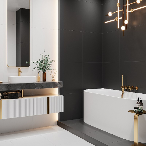Керамогранит 600х600х9мм Twin Black черный матовый ТПЗ (5)