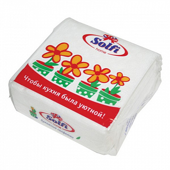 Салфетки бумажные СОЛФИ 50л белый