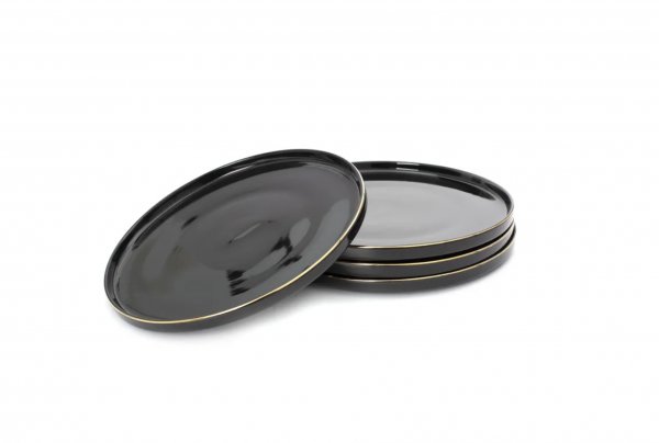 Тарелка фарфор 27см Black Gold обеденная DM3010