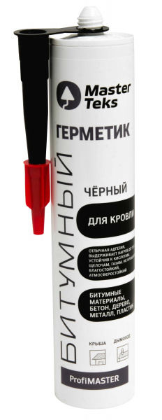 Герметик битумный для кровли MasterTeks PM 260 мл черный (12)