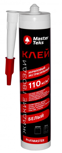 Клей акриловый экстрасильный MasterTeks PM 528 мл белый (12)